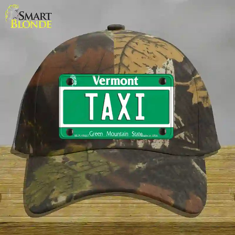 Taxi Vermont Novelty License Plate Hat Cotton / Camoflauge