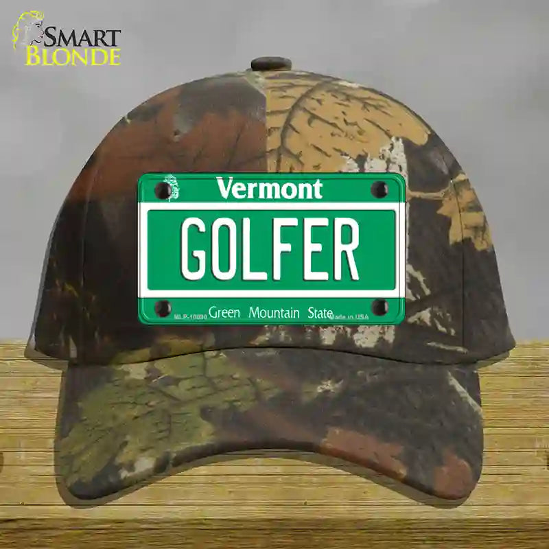 Golfer Vermont Novelty License Plate Hat Cotton / Camoflauge