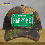 Happy Me Vermont Novelty License Plate Hat Cotton / Camoflauge