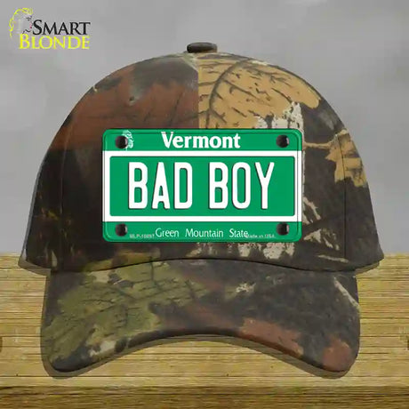 Bad Boy Vermont Novelty License Plate Hat Cotton / Camoflauge