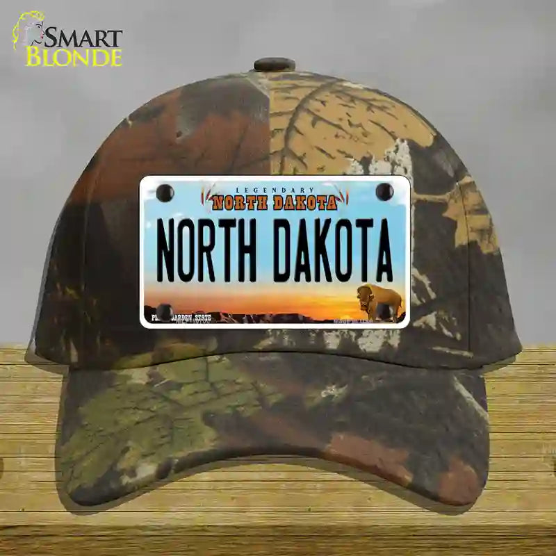 North Dakota Legendary Novelty License Plate Hat Cotton / Camoflauge