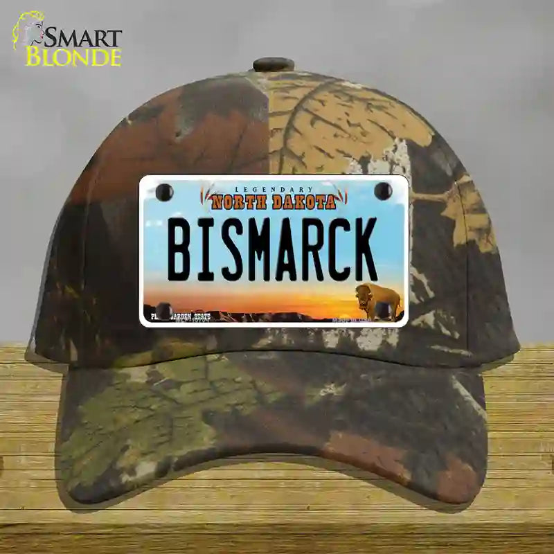 Bismarck North Dakota Novelty License Plate Hat Cotton / Camoflauge