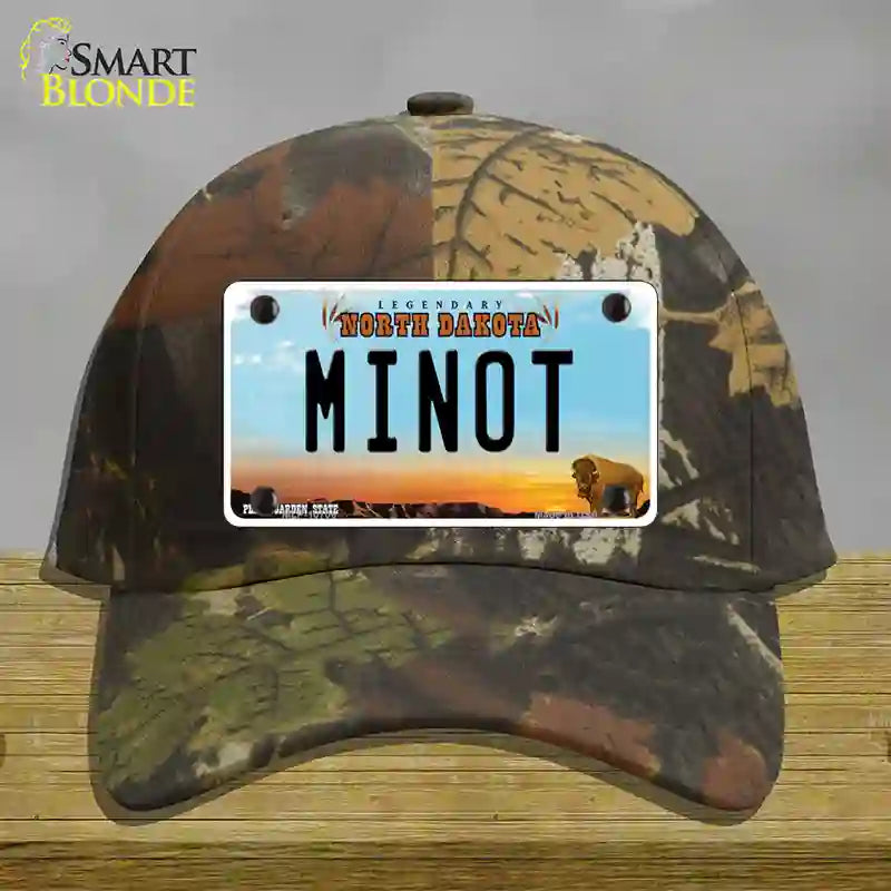 Minot North Dakota Novelty License Plate Hat Cotton / Camoflauge