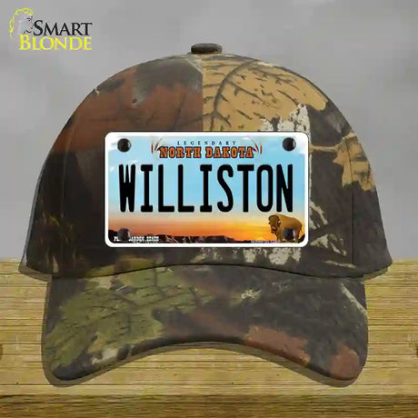 Williston North Dakota Novelty License Plate Hat Cotton / Camoflauge