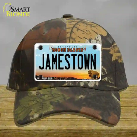 Jamestown North Dakota Novelty License Plate Hat Cotton / Camoflauge