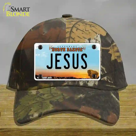 Jesus North Dakota Novelty License Plate Hat Cotton / Camoflauge