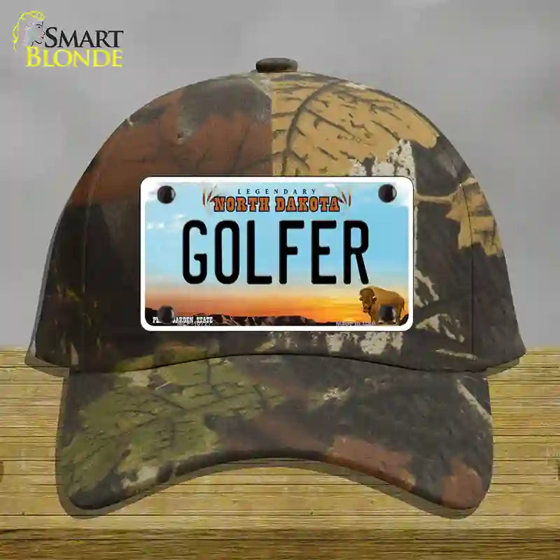 Golfer North Dakota Novelty License Plate Hat Cotton / Camoflauge