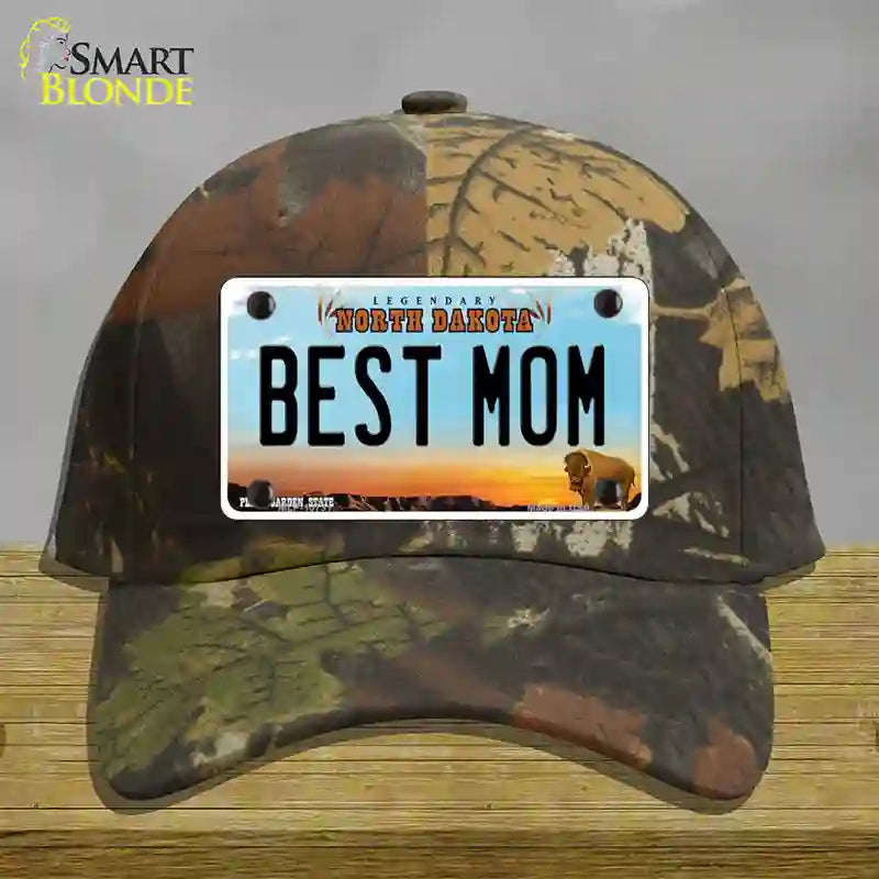 Best Mom North Dakota Novelty License Plate Hat Cotton / Camoflauge