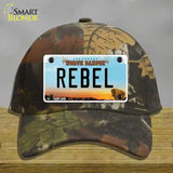 Rebel North Dakota Novelty License Plate Hat Cotton / Camoflauge