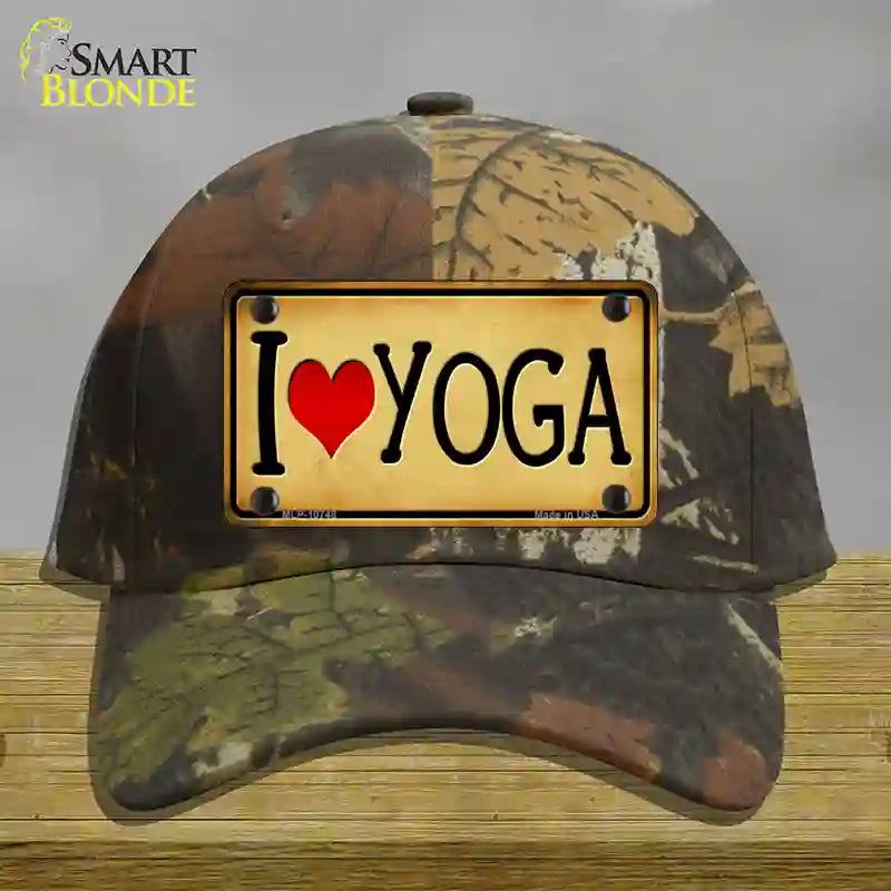 I Heart Yoga Novelty License Plate Hat Cotton / Camoflauge