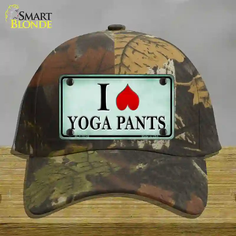 I Love Yoga Pants Novelty License Plate Hat Cotton / Camoflauge