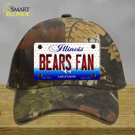 Bears Fan Illinois Novelty License Plate Hat Cotton / Camoflauge