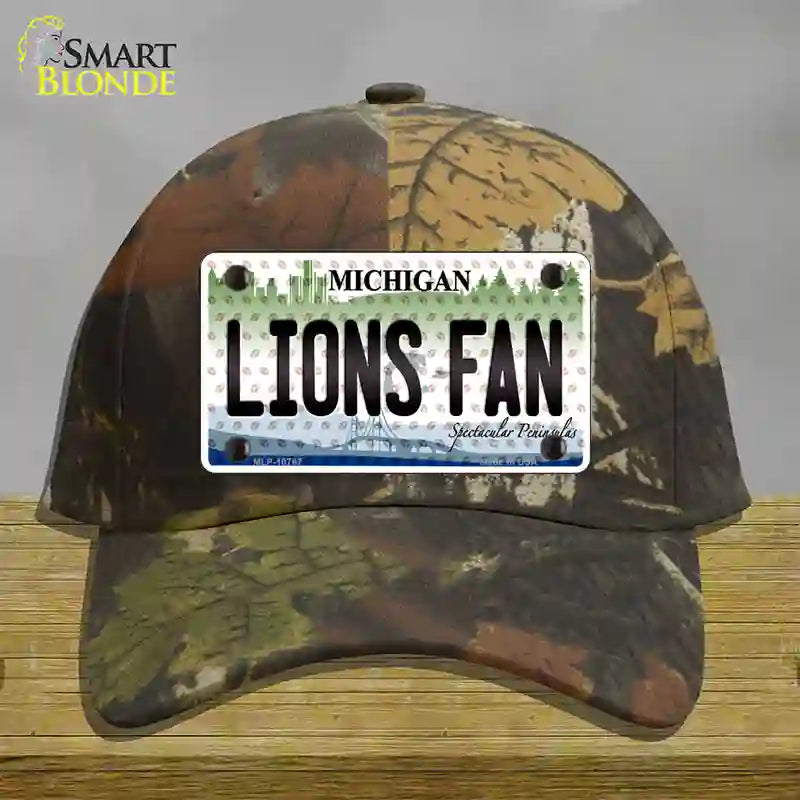 Lions Fan Michigan Novelty License Plate Hat Cotton / Camoflauge