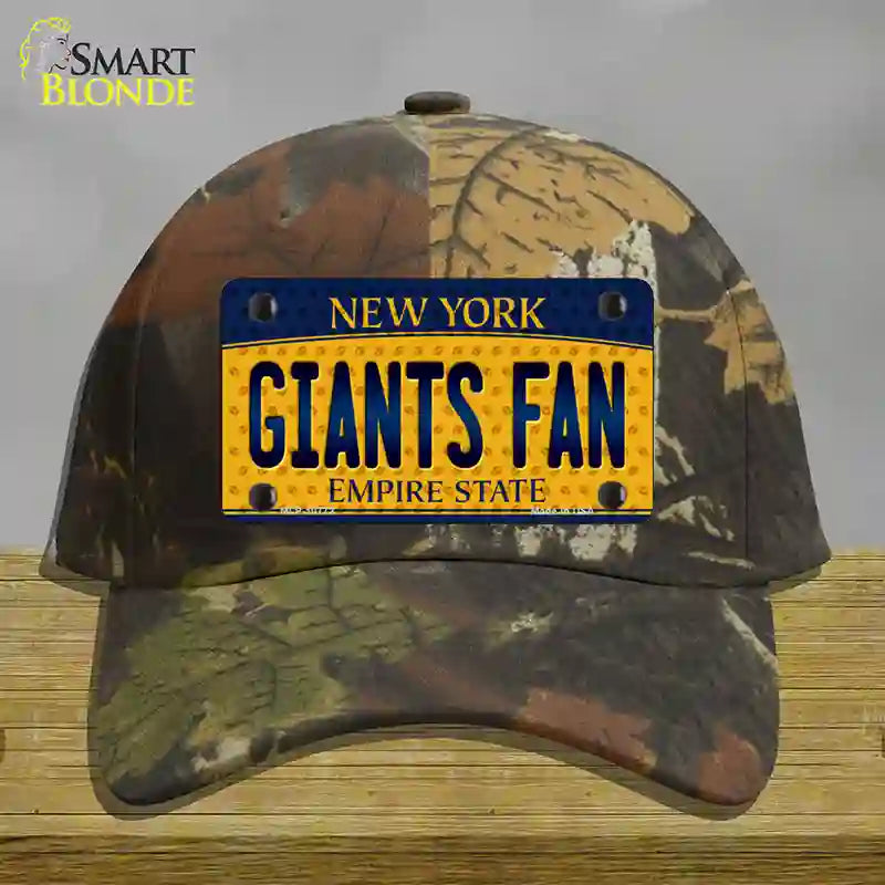 Giants Fan New York Novelty License Plate Hat Cotton / Camoflauge