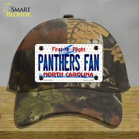 Panthers Fan North Carolina Novelty License Plate Hat Cotton / Camoflauge