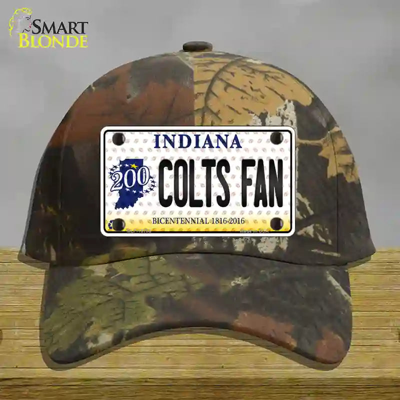 Colts Fan Bicentennial Indiana Novelty License Plate Hat Cotton / Camoflauge