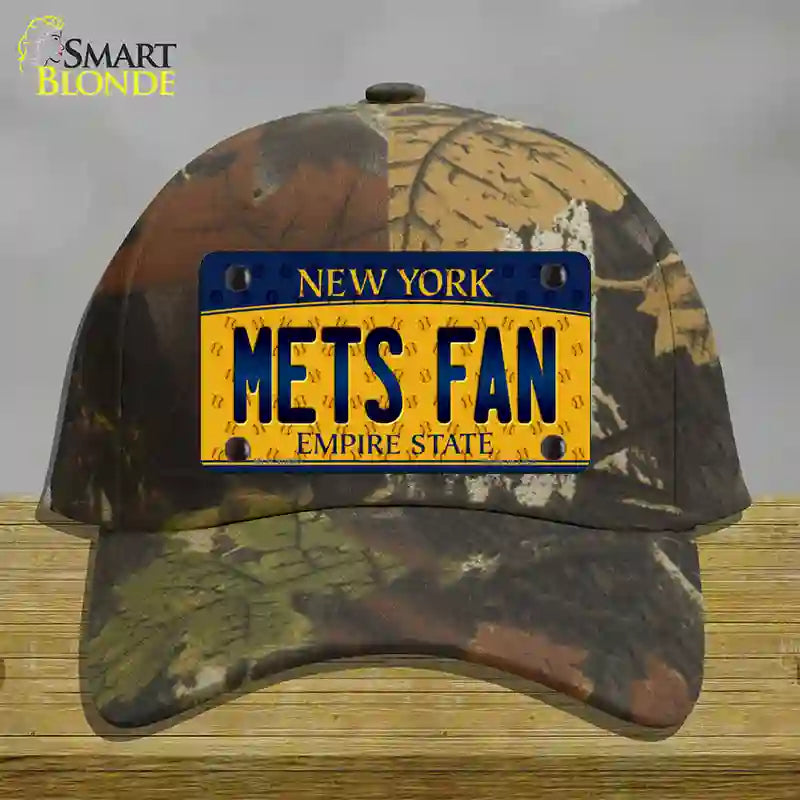 Mets Fan New York Novelty License Plate Hat Cotton / Camoflauge