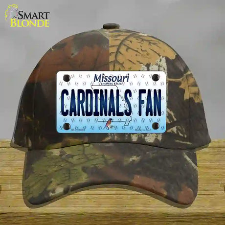 Cardinals Fan Missouri Novelty License Plate Hat Cotton / Camoflauge