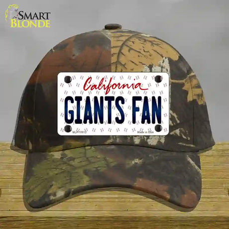 Giants Fan California Novelty License Plate Hat Cotton / Camoflauge