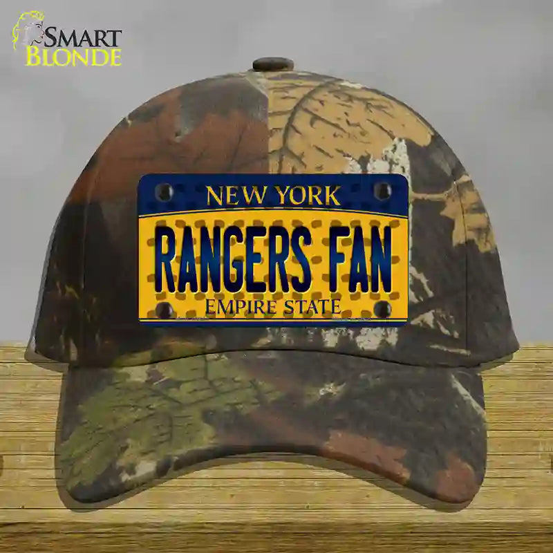 Rangers Fan New York Novelty License Plate Hat Cotton / Camoflauge