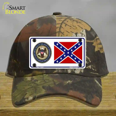 Confederate Flag Mississippi Seal Novelty License Plate Hat Cotton / Camoflauge