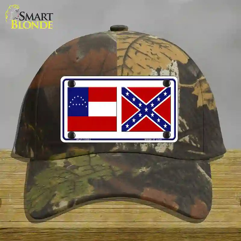 Confederate Robert E Lee Flag Novelty License Plate Hat Cotton / Camoflauge