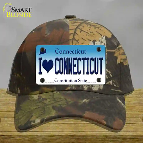 I Love Connecticut Novelty License Plate Hat Cotton / Camoflauge