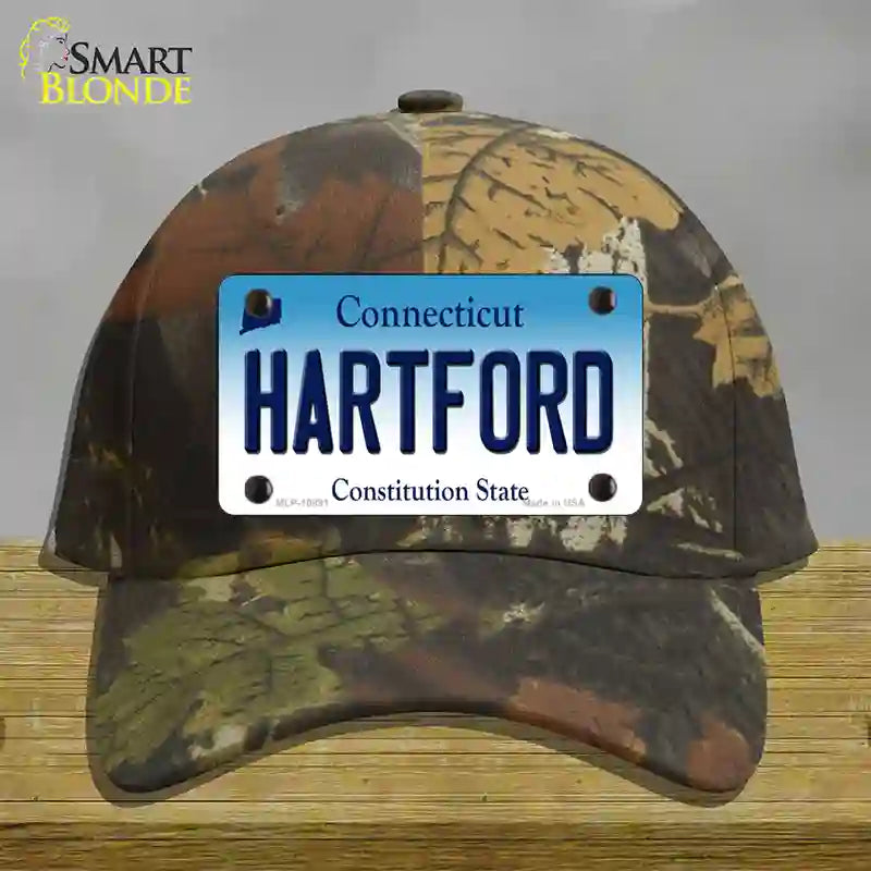 Hartford Connecticut Novelty License Plate Hat Cotton / Camoflauge