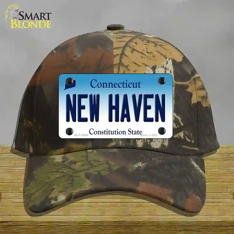 New Haven Connecticut Novelty License Plate Hat Cotton / Camoflauge