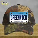 Greenwich Connecticut Novelty License Plate Hat Cotton / Camoflauge