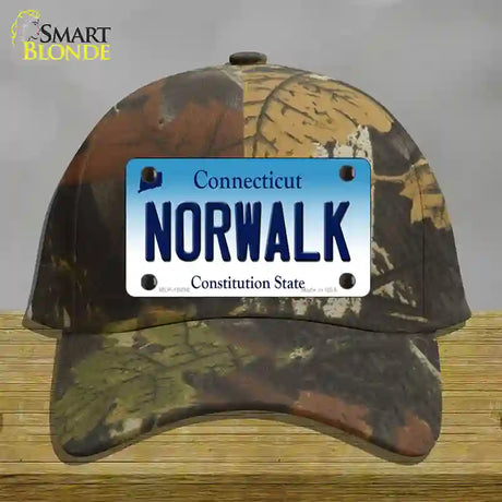 Norwalk Connecticut Novelty License Plate Hat Cotton / Camoflauge