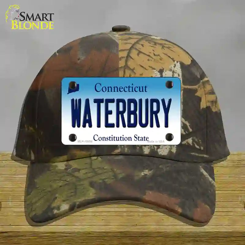 Waterbury Connecticut Novelty License Plate Hat Cotton / Camoflauge