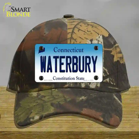 Waterbury Connecticut Novelty License Plate Hat Cotton / Camoflauge