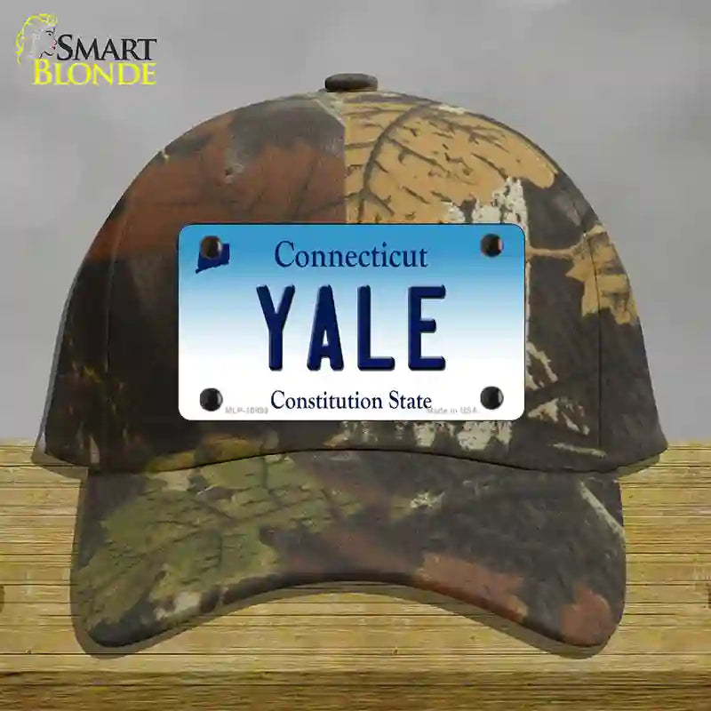 Yale Connecticut Novelty License Plate Hat Cotton / Camoflauge