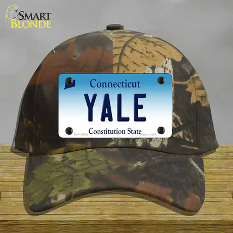 Yale Connecticut Novelty License Plate Hat Cotton / Camoflauge