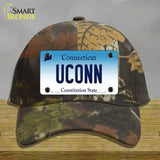 UConn Connecticut Novelty License Plate Hat Cotton / Camoflauge