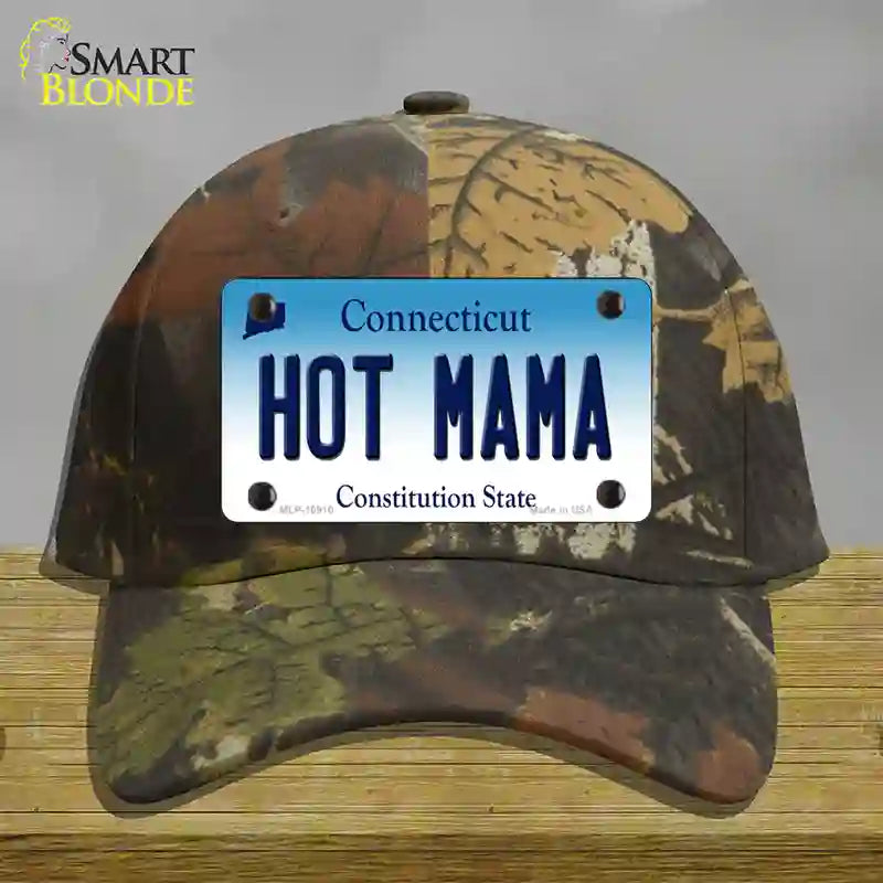 Hot Mama Connecticut Novelty License Plate Hat Cotton / Camoflauge