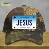 Jesus Connecticut Novelty License Plate Hat Cotton / Camoflauge