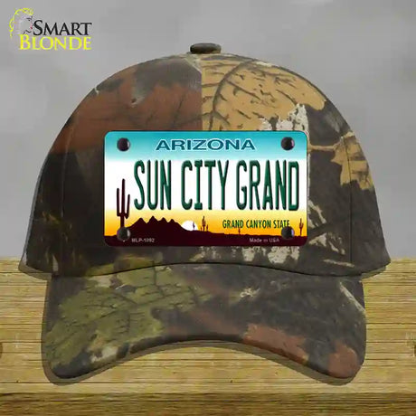 Sun City Grand Arizona Novelty License Plate Hat Cotton / Camoflauge