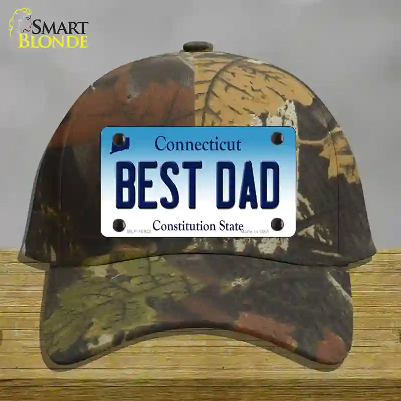 Best Dad Connecticut Novelty License Plate Hat Cotton / Camoflauge