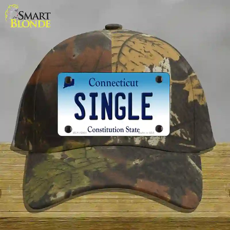 Single Connecticut Novelty License Plate Hat Cotton / Camoflauge