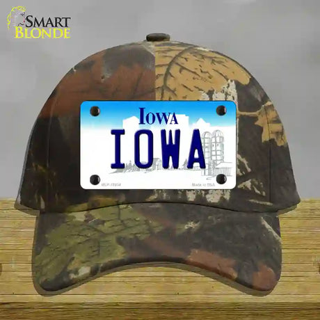 Iowa State Novelty License Plate Hat Cotton / Camoflauge