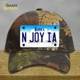 N Joy IA Iowa Novelty License Plate Hat Cotton / Camoflauge