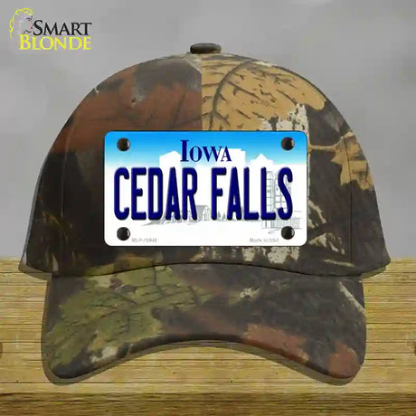 Cedar Falls Iowa Novelty License Plate Hat Cotton / Camoflauge