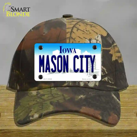 Mason City Iowa Novelty License Plate Hat Cotton / Camoflauge