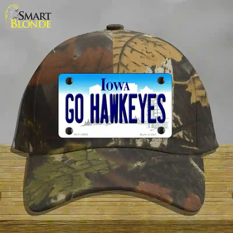 Go Hawkeyes Iowa Novelty License Plate Hat Cotton / Camoflauge