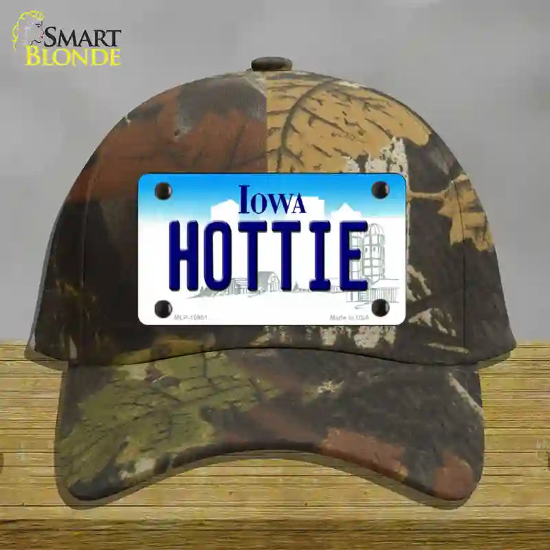 Hottie Iowa Novelty License Plate Hat Cotton / Camoflauge