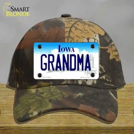 Grandma Iowa Novelty License Plate Hat Cotton / Camoflauge