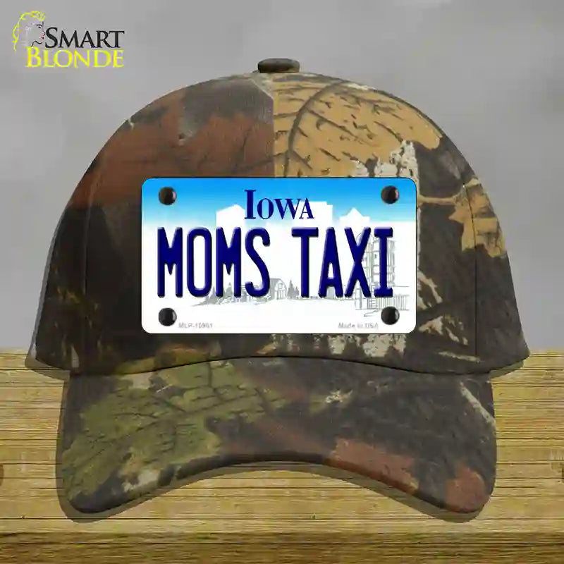 Moms Taxi Iowa Novelty License Plate Hat Cotton / Camoflauge