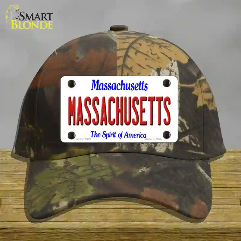 Massachusetts State Novelty License Plate Hat Cotton / Camoflauge